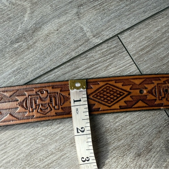 Vintage Karen Brown Hand Tooled Eagles Leather Belt STRAP Made in USA - Picture 14 of 14